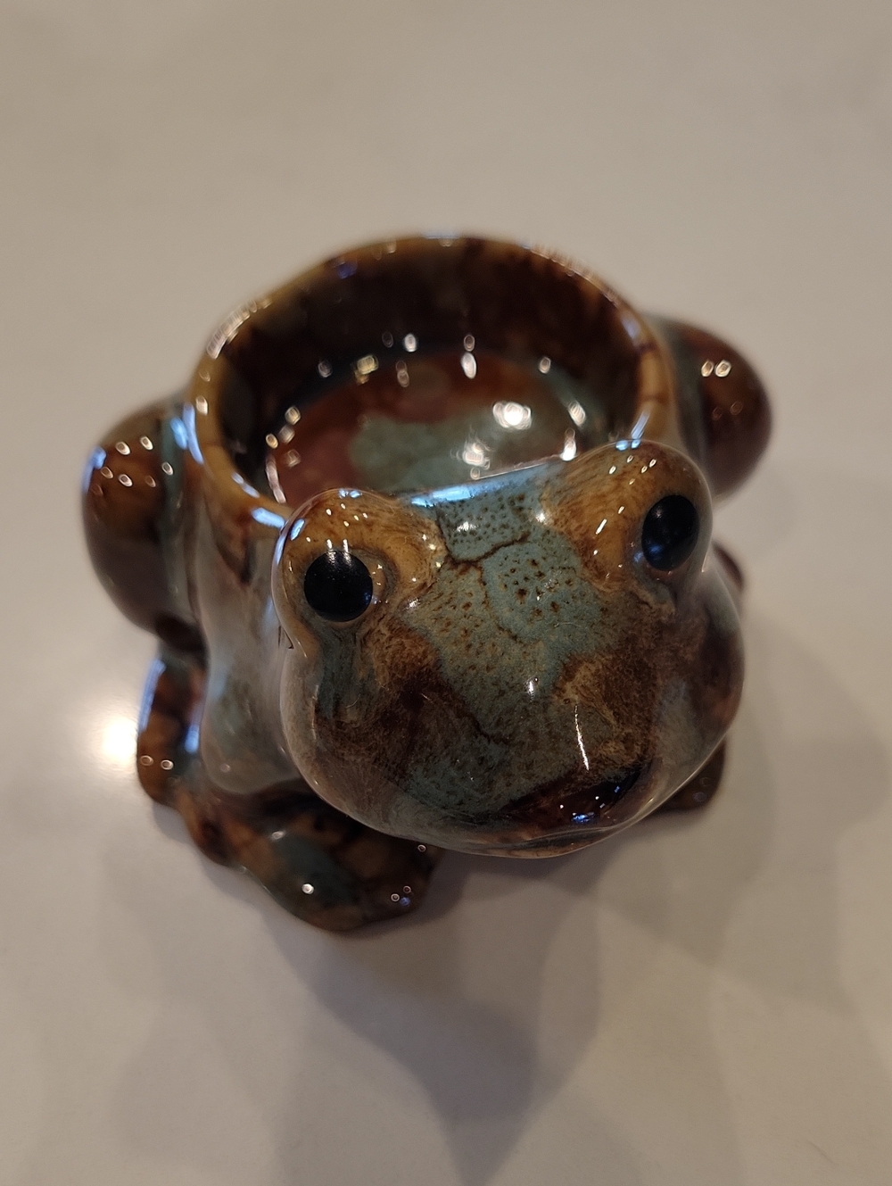 Vintage Ceramic Frog Candleholder
